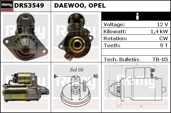 DELCO REMY Käynnistinmoottori DRS3555